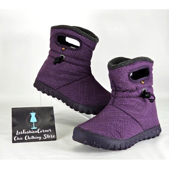 Bogs Kid's Eggplant Bmoc Waterproof Insulated  Fleck Boot Size 4 Young 283 - Picture 5 of 16